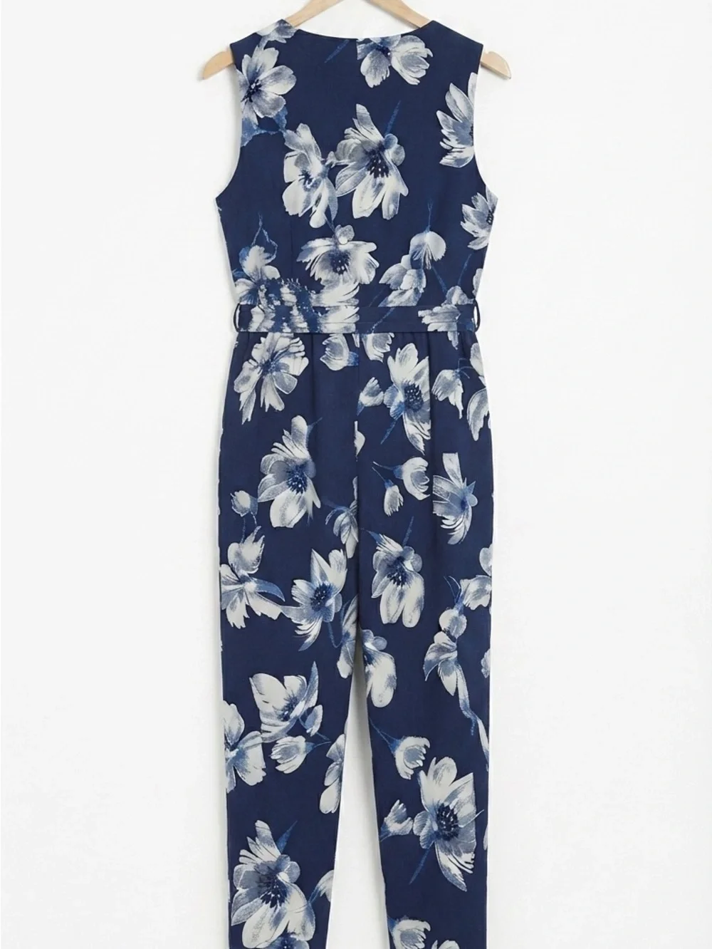Venus Floral Wrap Jumpsuit in Navy